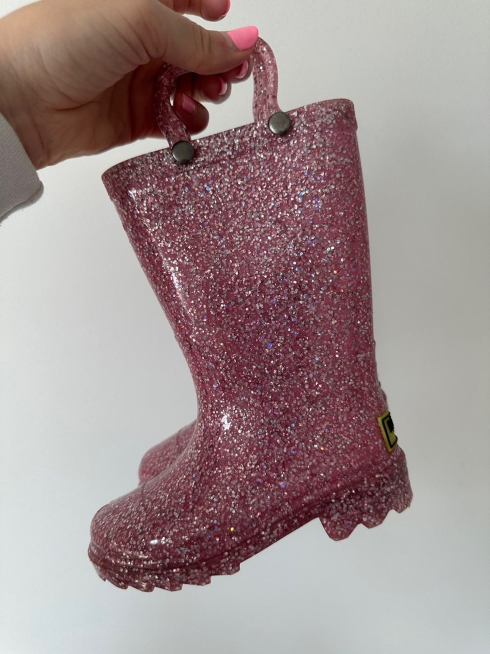 Western Chief Pink Glitter Kids Rain Boots
